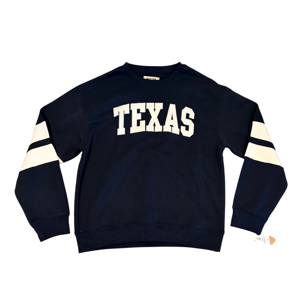 New York Popular Texas Graphic Crewneck Sweatshirt Navy Blue XL NY253TX-NC-XL - Picture 2 of 8